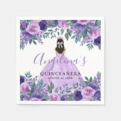 Lavendel Floral Paarse Quinceanera Servet (Voorkant)
