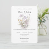 Lavendel Floral Spaanse bruiloft uitnodiging (Staand voorkant)
