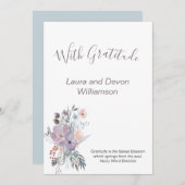 Lavendel Floral Spray in Waterverven Bedankkaart (Voorkant / Achterkant)