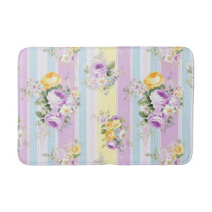 Lavendel Floral Striped Badmat
