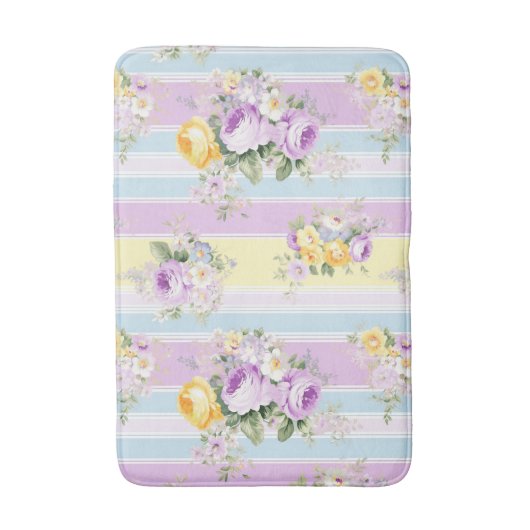 Lavendel Floral Striped Badmat (Voorkant Verticaal)