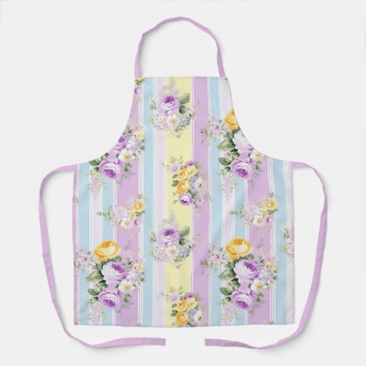 Lavendel Floral Striped Schort (Voorkant)