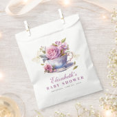 Lavendel Floral Tea Cup Baby shower Bedankzakje (Geknipt)