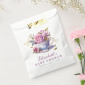 Lavendel Floral Tea Cup Baby shower Bedankzakje (Gezegeld)