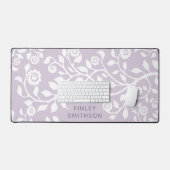 Lavendel Floral Toevoegen Jouw naam Girly Pastel P Bureaumat (Keyboard & Muis)