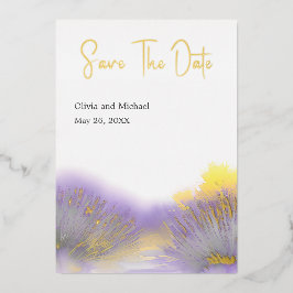 Lavendel floral Waterverf Save the Dates kaart