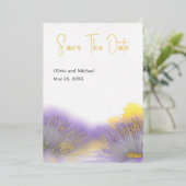 Lavendel floral Waterverf Save the Dates kaart (Staand Voorkant)