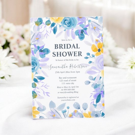 lavendel floral waterverf vrijgezellenfeest kaart