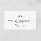 Lavendel Floral Wedding Registry Kaart (Voorkant)