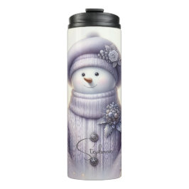 Lavendel Floral Winter Snowman Thermosbeker