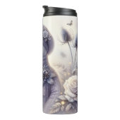 Lavendel Floral Winter Snowman Thermosbeker (Geroteerd rechts)