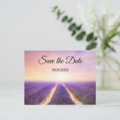 Lavendel Flower Country Save the Date Briefkaart (Staand voorkant)
