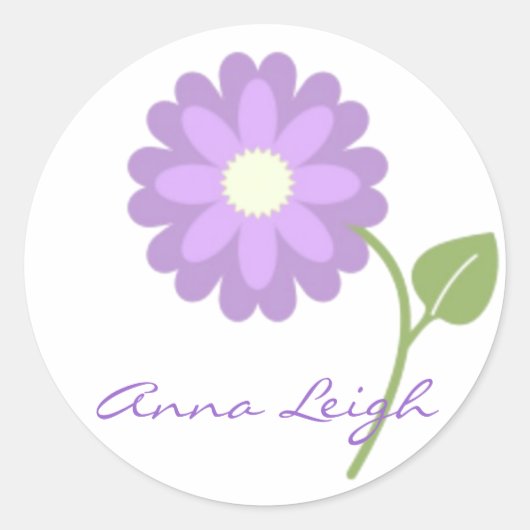 Lavendel Flower gepersonaliseerde Stickers (Voorkant)