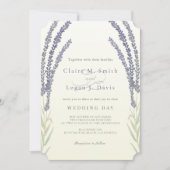 Lavendel Flower Springs Waterverf Geel Huwelijk Kaart (Voorkant)