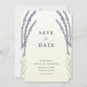 Lavendel Flower Yellow Save the Date Kaart (Voorkant)