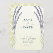 Lavendel Flower Yellow Save the Date Kaart (Voorkant / Achterkant)