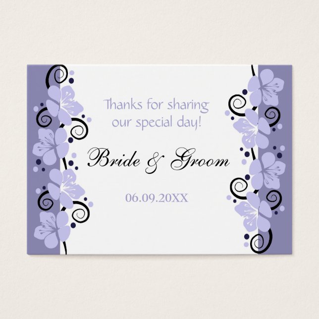 Lavendel Flowers Trouwgunst Cadeau Labels Dank u Visitekaartje (Voorkant)