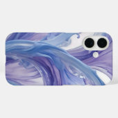 Lavendel Fluid Bloom – Abstracte Floral Splash Art Case-Mate iPhone Case (Achterkant (horizontaal))