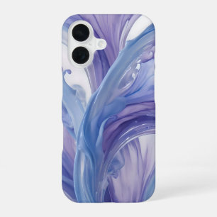 Lavendel Fluid Bloom – Abstracte Floral Splash Art iPhone 16 Hoesje