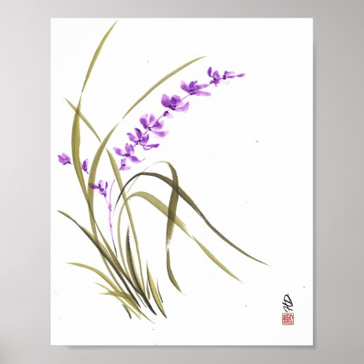 Lavendel Fluister Orchidee Poster (Voorkant)