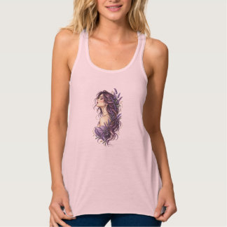 Lavendel Fluisterende Botanische Muze Elegante Blo Tanktop