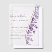 Lavendel Foliage Nuestra Boda Spaanse bruiloft Vellum Uitnodigingen (Offset)