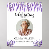 Lavendel Foto Begrafenisbord Poster (Voorkant)