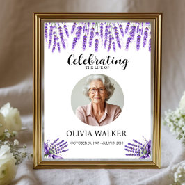 Lavendel Foto Begrafenisbord Poster