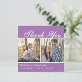 Lavendel Foto Bruiloft Dank Je Kaarten (Staand voorkant)