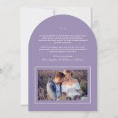 Lavendel foto bruiloft dank u kaart (Achterkant)