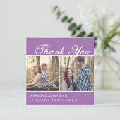 Lavendel Foto Bruiloft Dankkaarten Kaart (Staand voorkant)