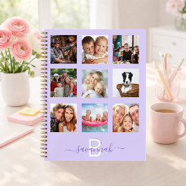 Lavendel foto collage monogram modern dagboek notitieboek