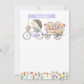 Lavendel Foto Dank u - Hedgehog Baby shower Bedankkaart (Achterkant)