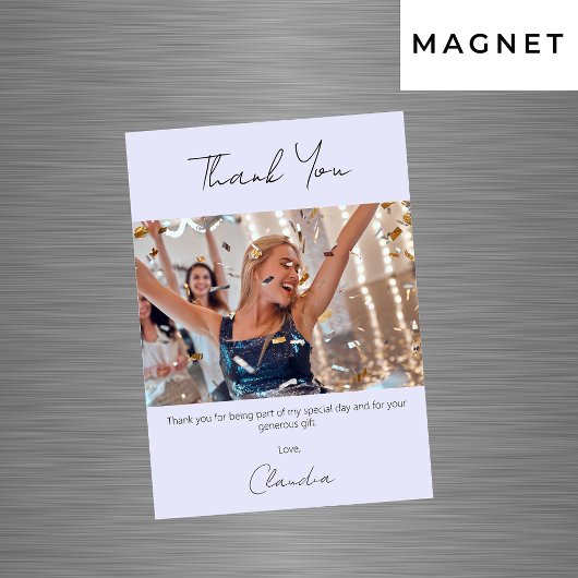 Lavendel foto dank u magneet kaart