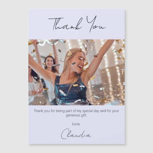 Lavendel foto dank u magneet kaart (Voorkant)