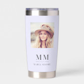 Lavendel foto monogram initialen naam geïsoleerde drinkbeker (Achterkant)