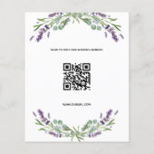 Lavendel foto qr code trouw Save the Date (Achterkant)