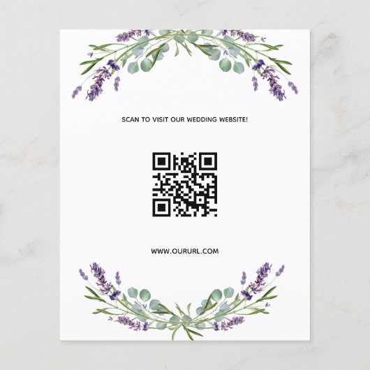 Lavendel foto qr code trouw Save the Date (Achterkant)