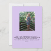 Lavendel Foto Script Afstudeeraankondiging Kaart (Achterkant)