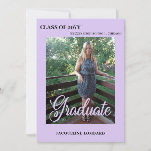 Lavendel Foto Script Afstudeeraankondiging Kaart