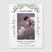 Lavendel foto trouwkaart Save the Date magneet (Voorkant)