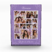 Lavendel Fotocollage Keepsake Quinceanera Fotoblokken (Voorkant)