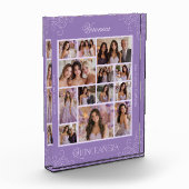 Lavendel Fotocollage Keepsake Quinceanera Fotoblokken (Links)