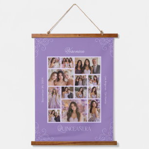 Lavendel Fotocollage Keepsake Quinceanera Hangend Wandkleed