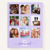 Lavendel fotocollage monogram modern dagboek notitieboek (Voorkant)