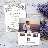 Lavendel fotocollage QR RSVP budget bruiloft