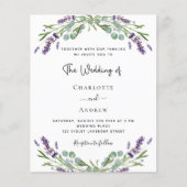 Lavendel fotocollage QR RSVP budget bruiloft (Voorkant)