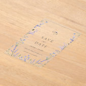 Lavendel Franse trouwacryl save the date Acryl Uitnodigingen (Laagn)