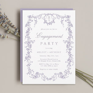 Lavendel Franse Victoriaanse Bloem Engagement Fees Kaart
