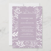 Lavendel Frost Bloemen bruiloft uitnodiging w / fo (Voorkant)